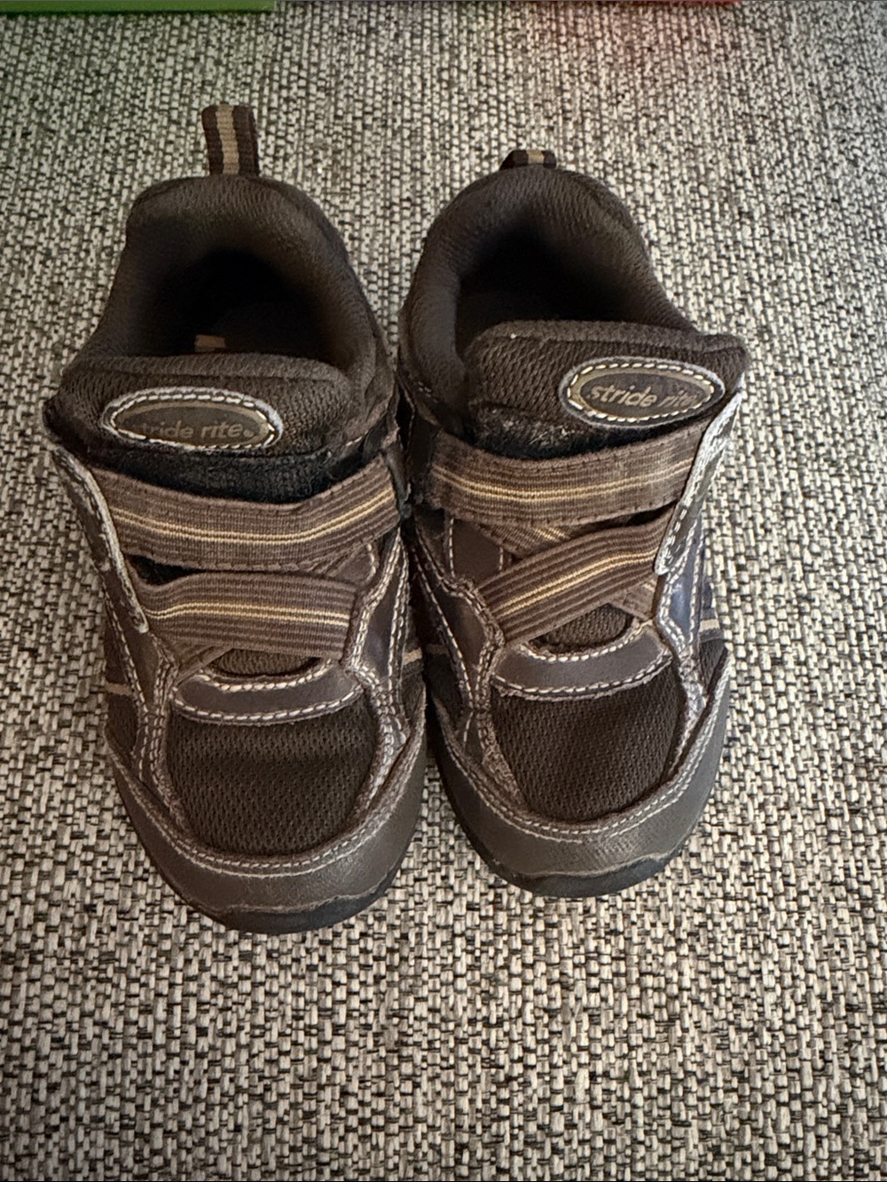 Stride Rite Brown and Tan Kids Sneaker with Hook-and-Loop Straps